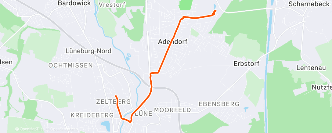 Map of the activity, Evening Run