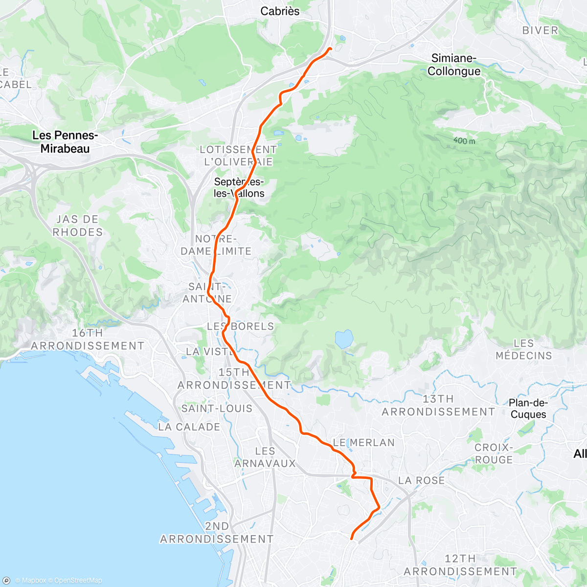 Map of the activity, Velotaff