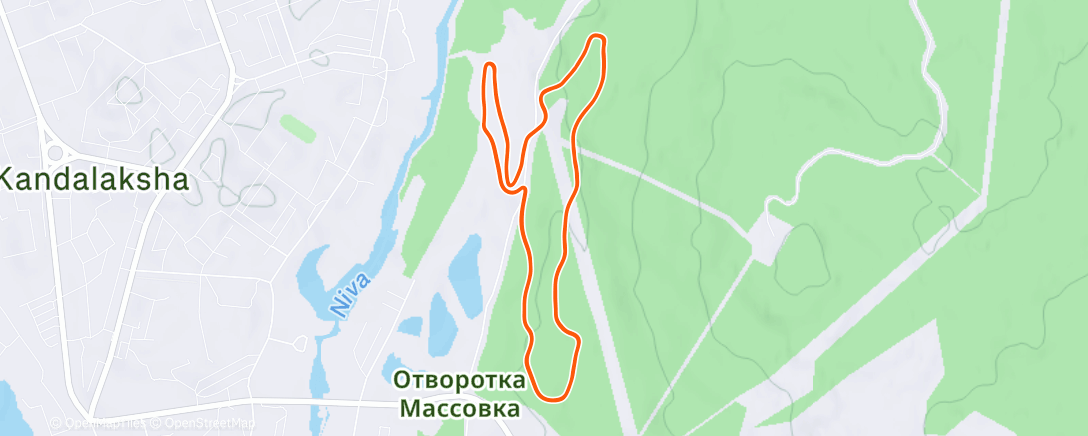 Map of the activity, Afternoon Nordic Ski