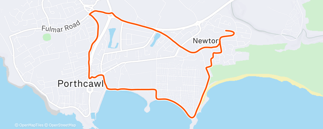 Map of the activity, Afternoon Run