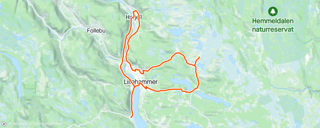 「Sykkeltur på gamle trakter」活動的地圖