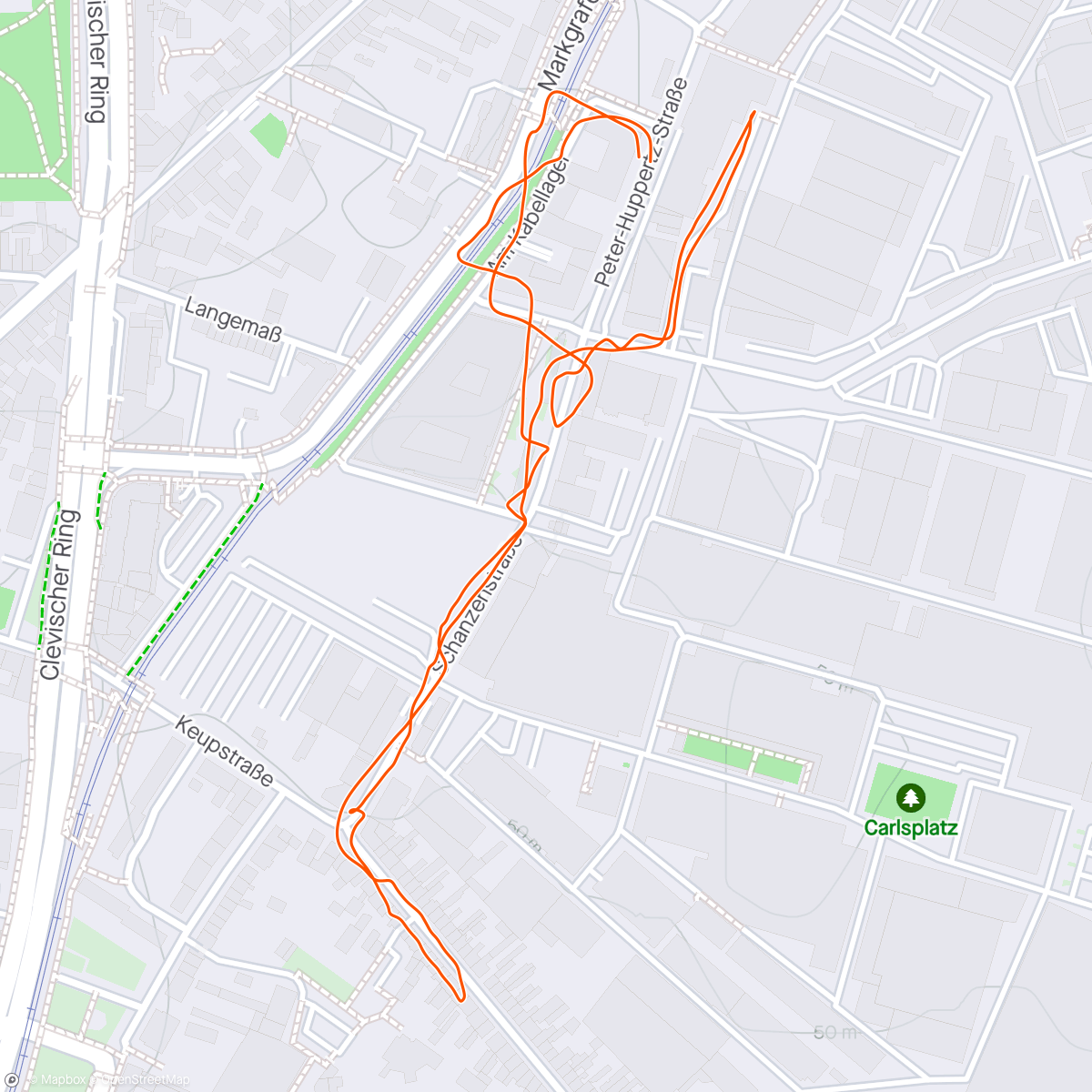 Map of the activity, We Run Cologne, Germany