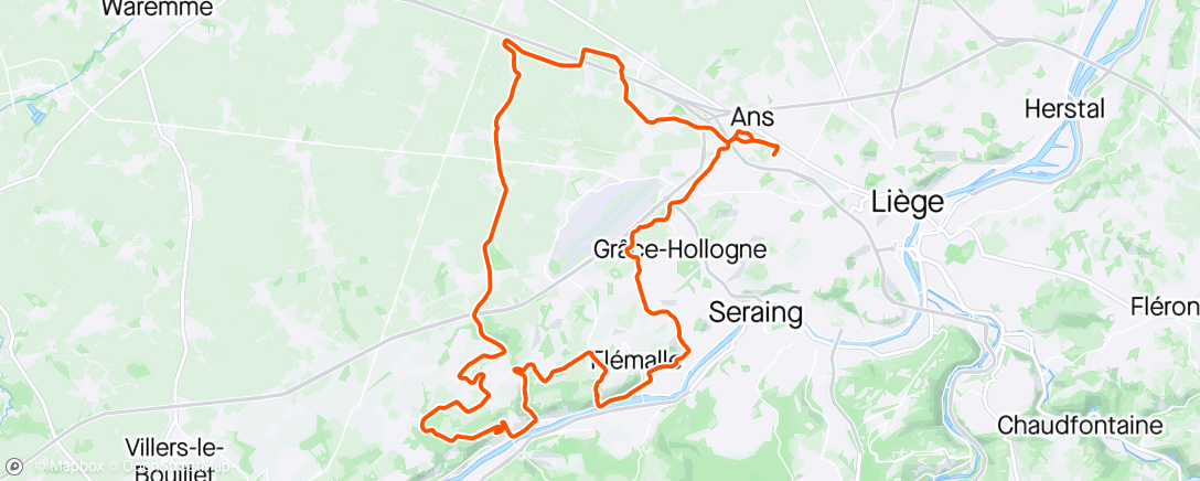 Map of the activity, MTB on the road