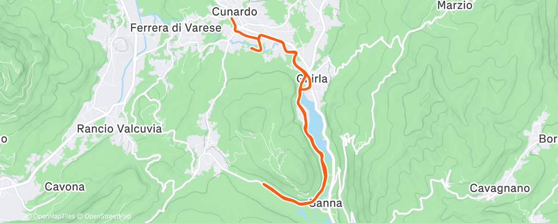 Map of the activity, Corsa dell'ora di pranzo