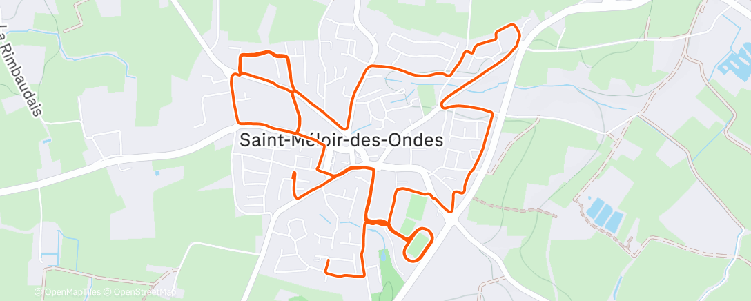 Map of the activity, Course à pied dans l'après-midi