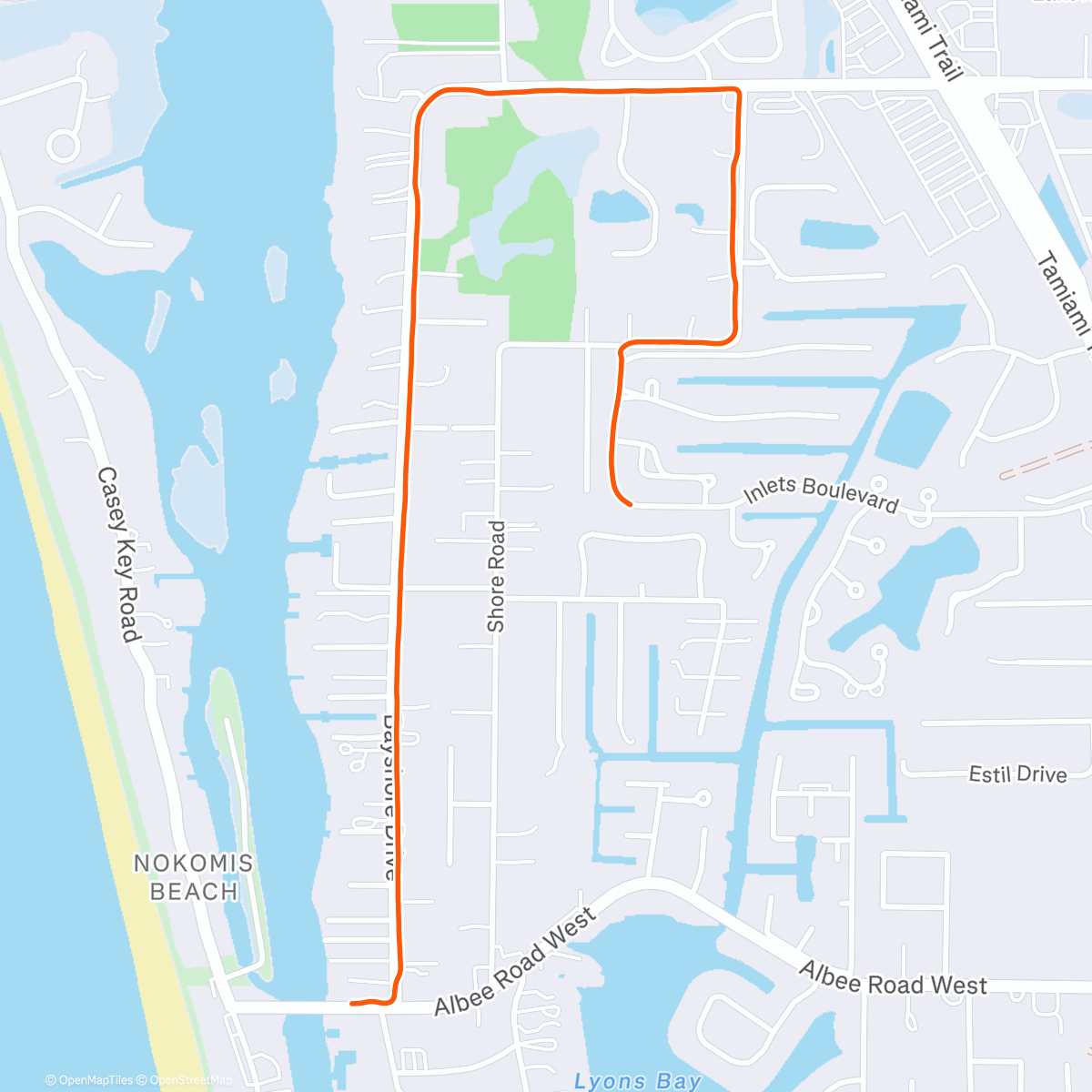 Map of the activity, Morning Run