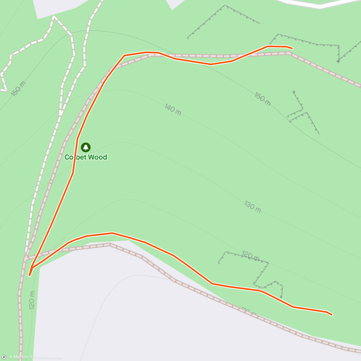Map of the activity, Grinshill Mile with the dogs.