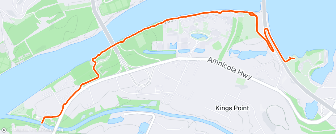 Map of the activity, Wk out #2 Rain Run
