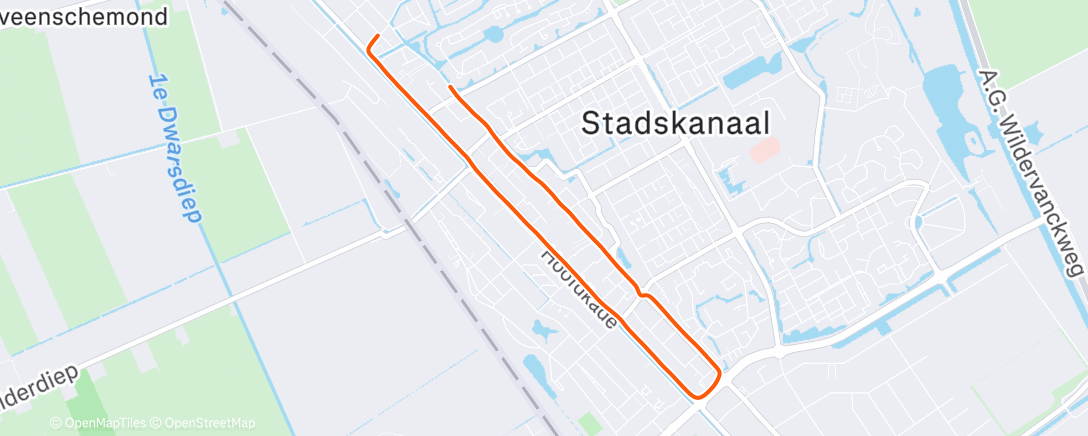 Map of the activity, Namiddagloop