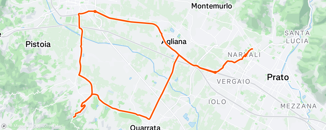 Map of the activity, Pedalata dell'ora di pranzo