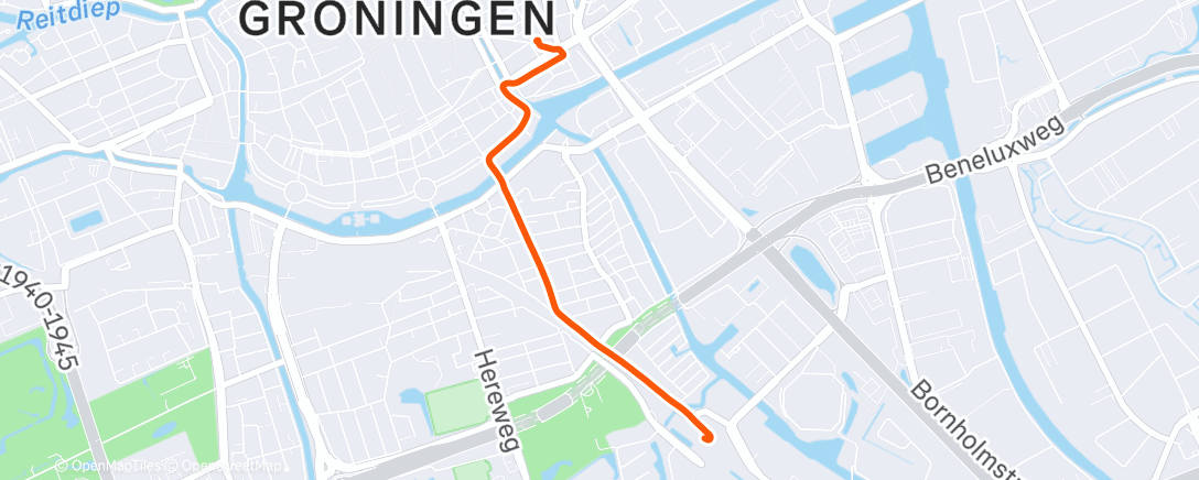 Map of the activity, Evening Ride