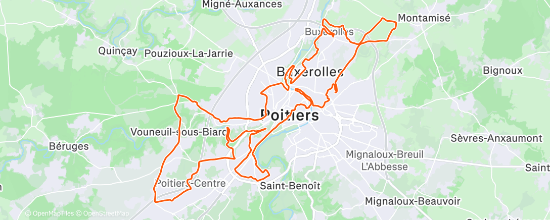 Map of the activity, Sortie VTT le matin