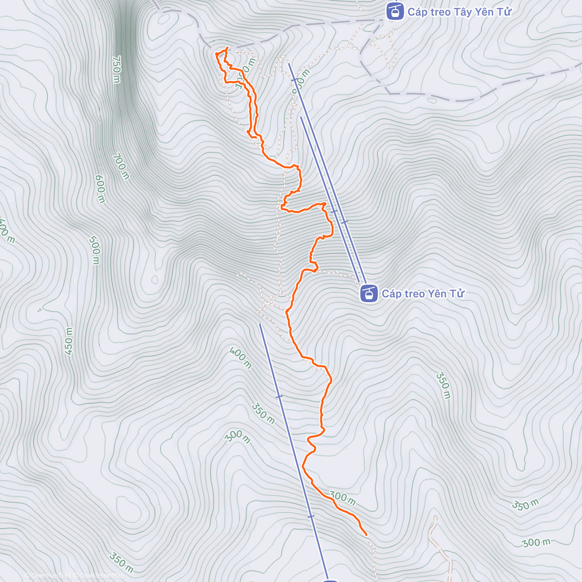 Map of the activity, Morning Hike in Yên Tử