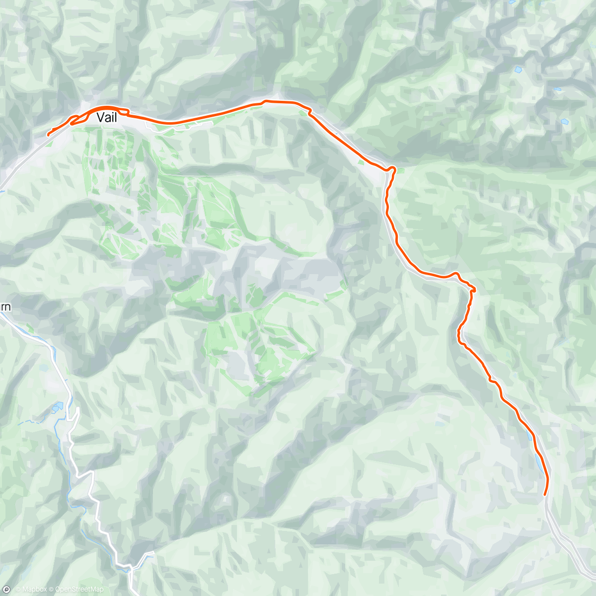 Map of the activity, Vail pass with the birthday girl