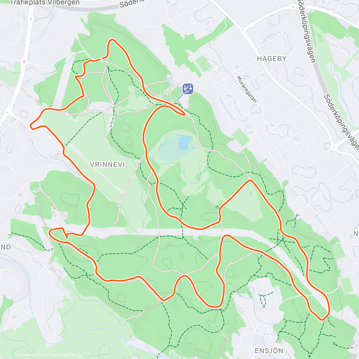 Map of the activity, Lugnlöp i halkan
