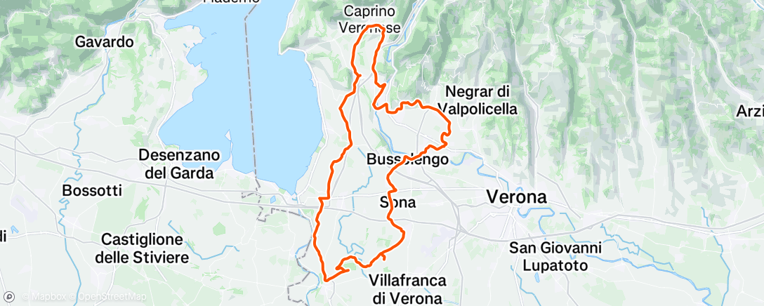 Map of the activity, Pedalata mattutina
