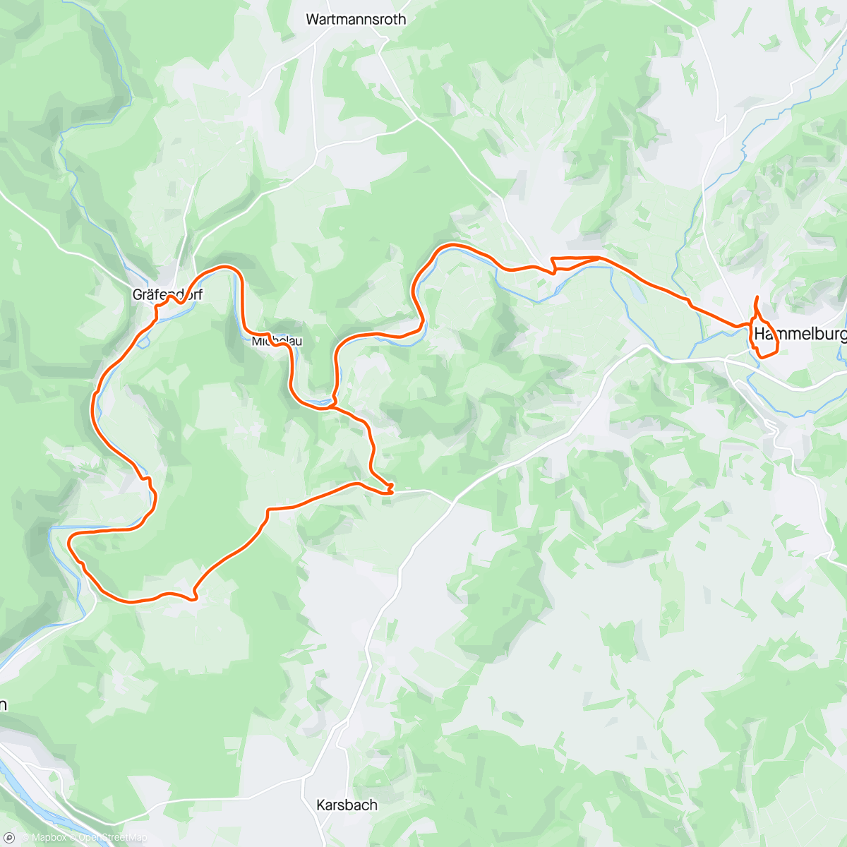 Map of the activity, Kurze Ausfahrt am Abend
