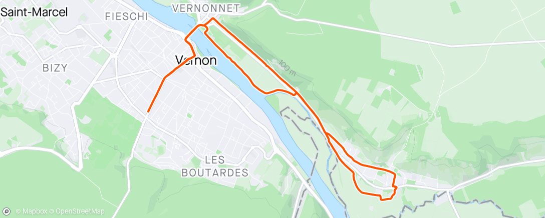 Map of the activity, Afternoon Run