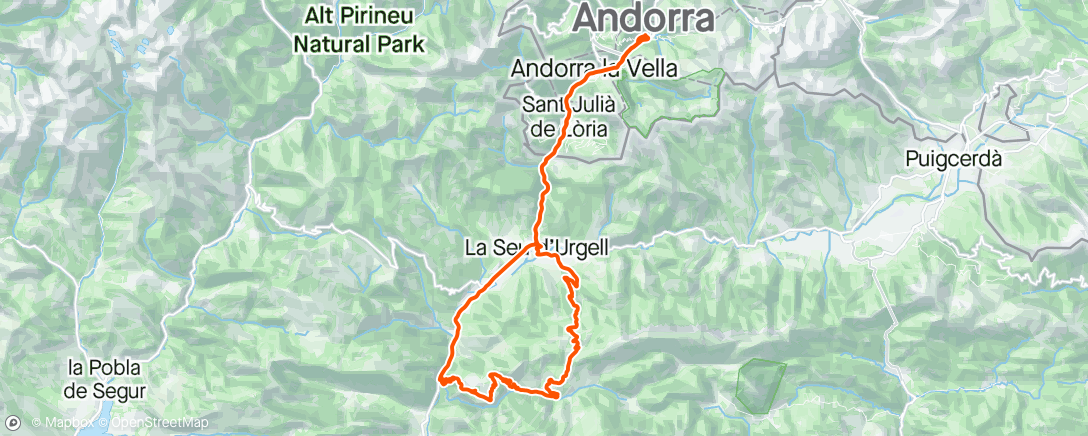 Mapa da atividade, Bicicleta a la hora del almuerzo