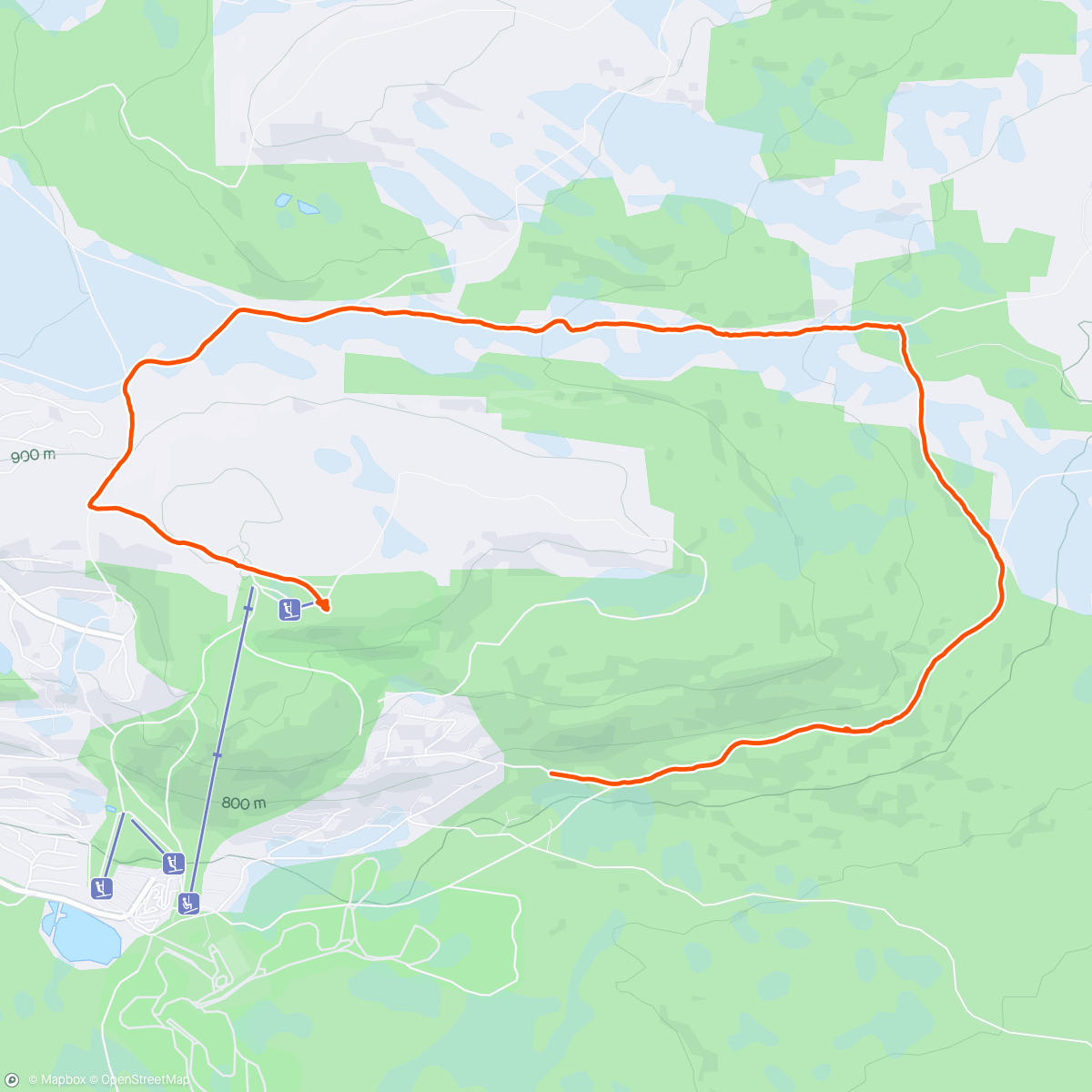 Map of the activity, Liten tur innom brannhytta med Pernille og Felix