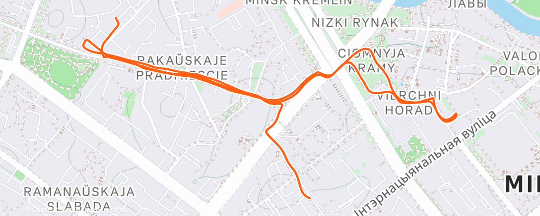 Map of the activity, Ночная ходьба