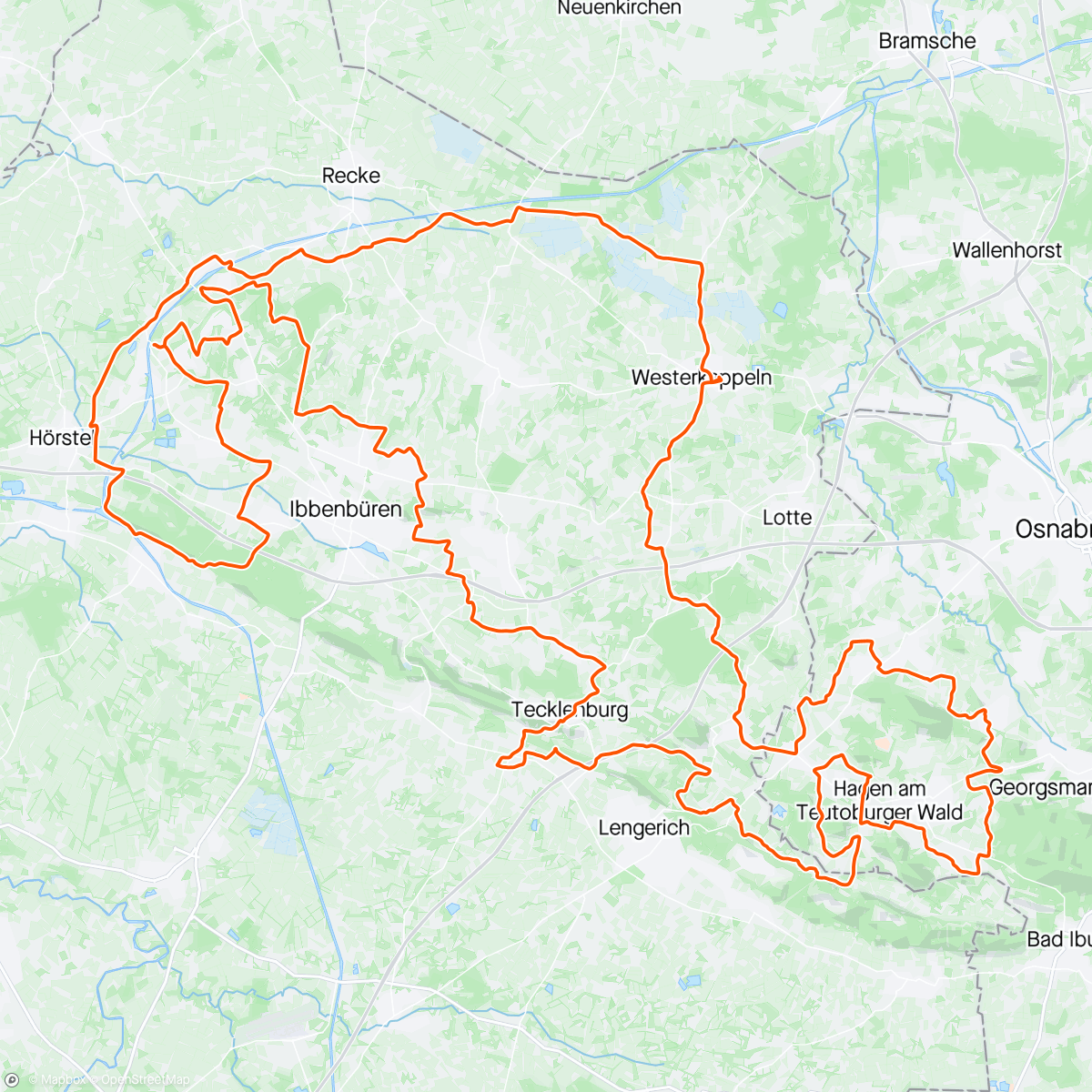 Map of the activity, Kreuz und quer durch das Tecklenburger Land