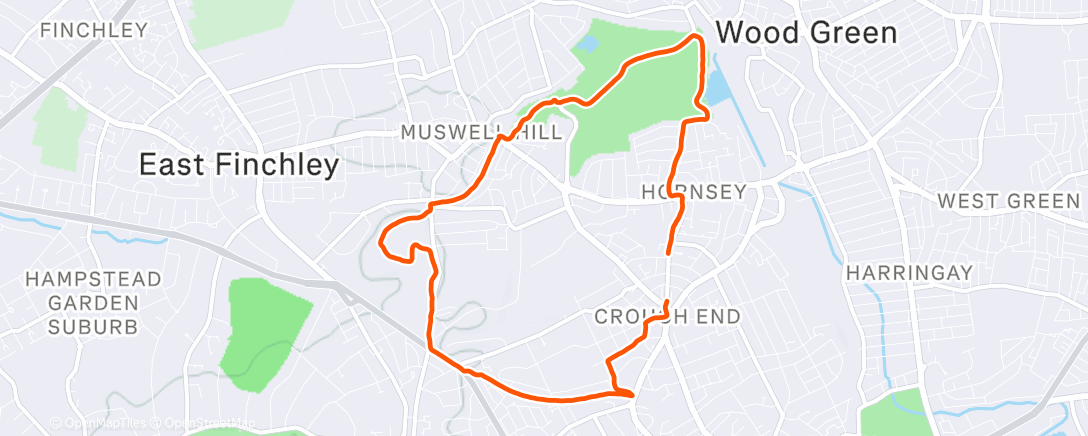 Map of the activity, Afternoon Run