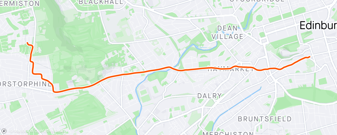 Map of the activity, Run home from work