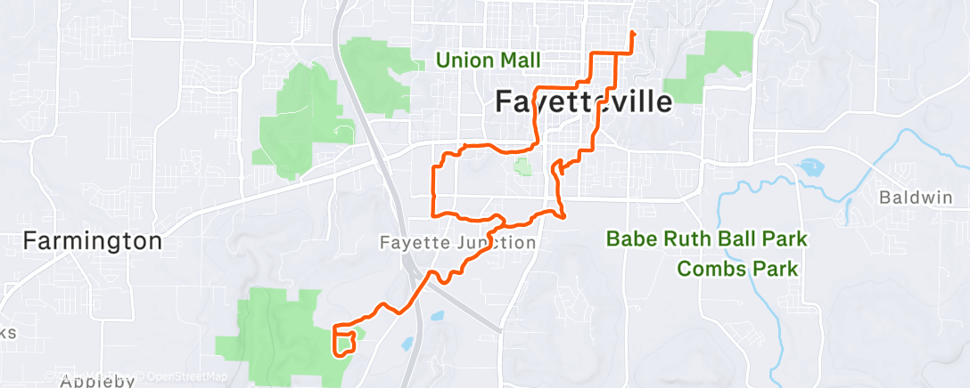 Map of the activity, Afternoon Ride