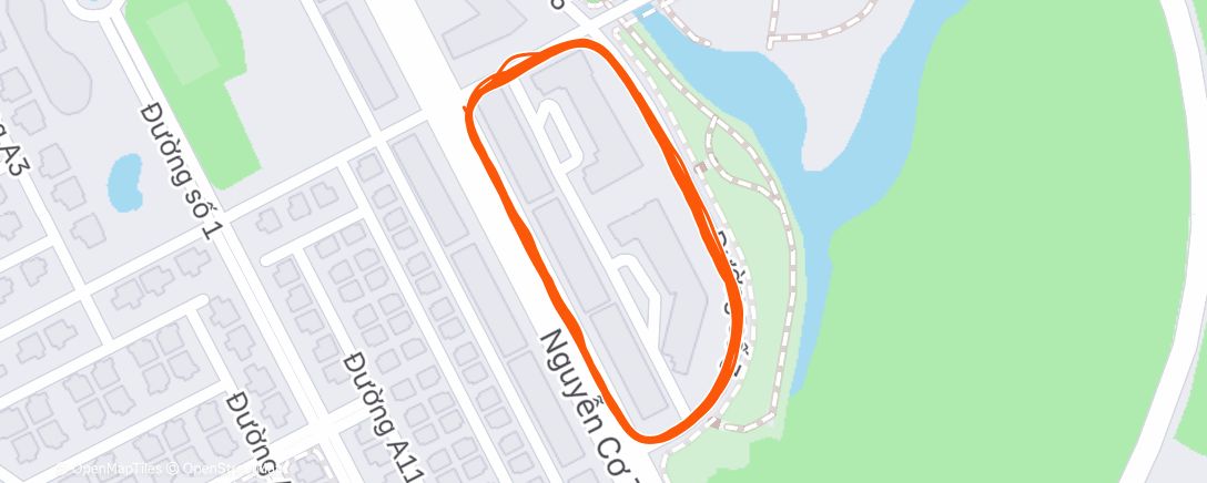 Map of the activity, Evening Run