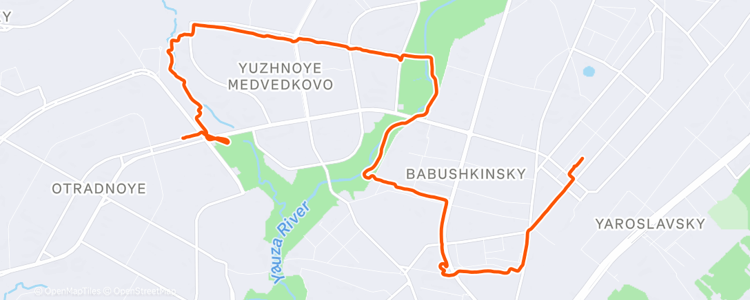 Map of the activity, Lunch Run