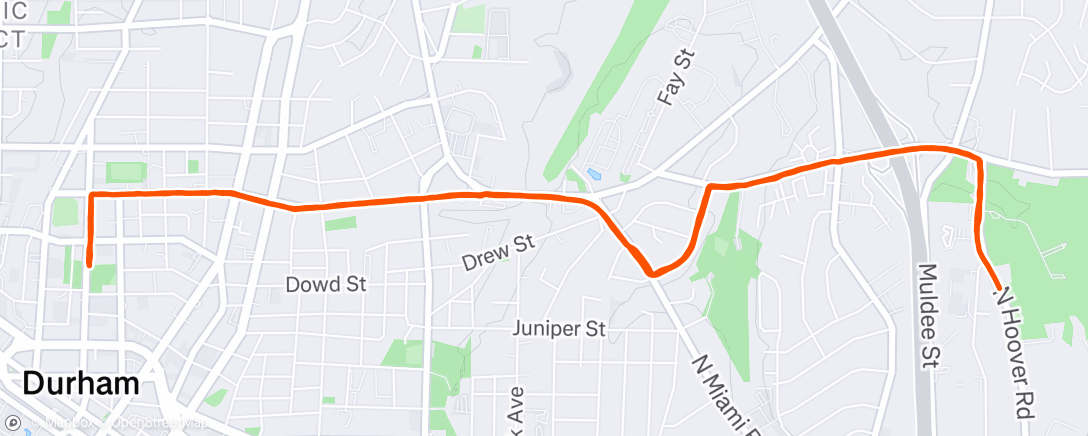 Map of the activity, Evening Run