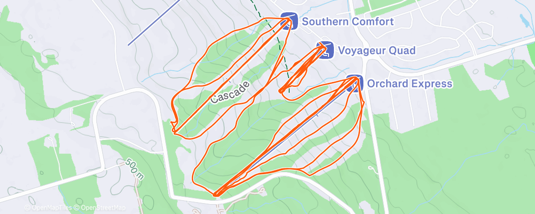 Map of the activity, Afternoon Snowboard
