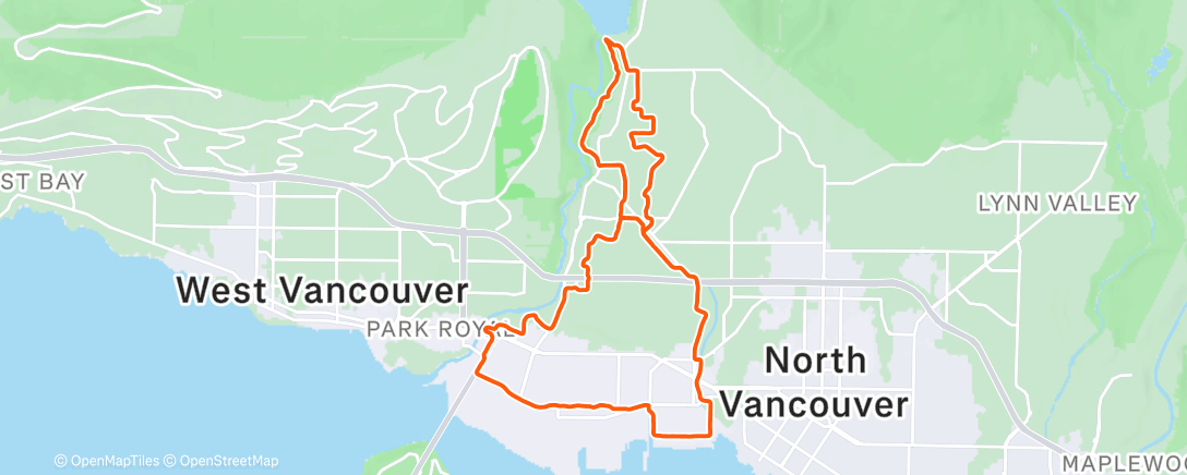 Map of the activity, Great loop in North Van