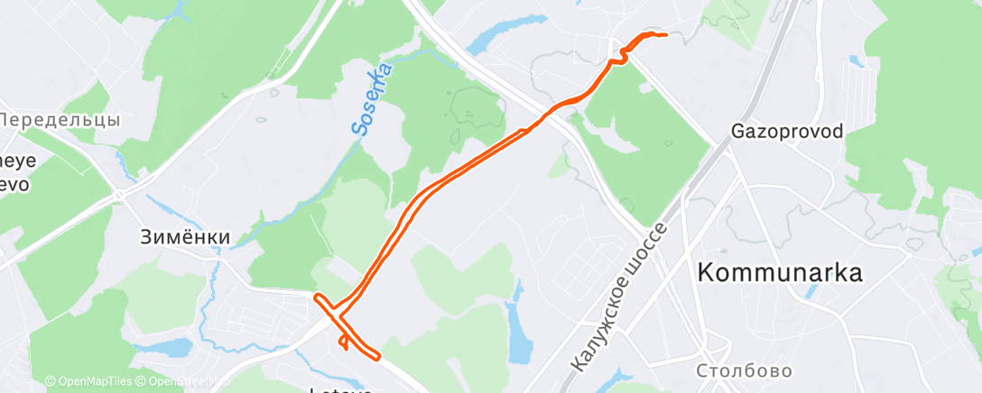 Map of the activity, Morning Run