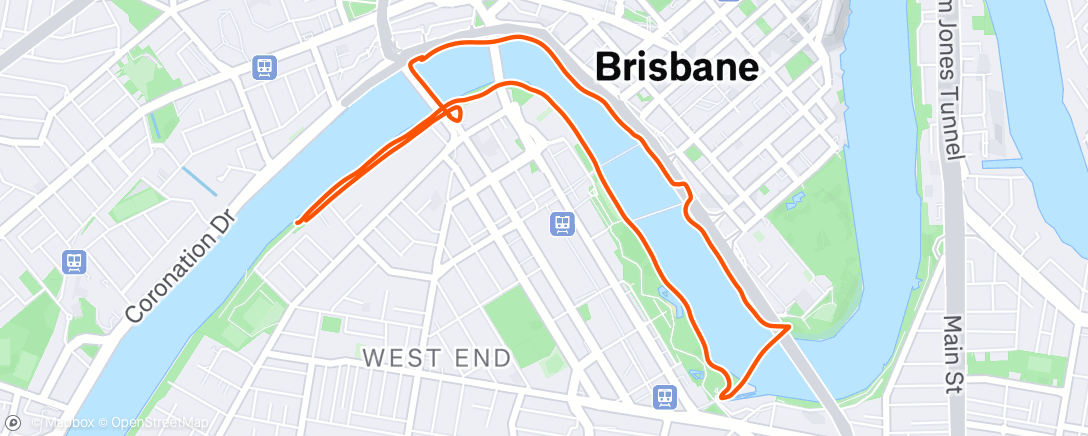 Map of the activity, W5D1 Easy Run