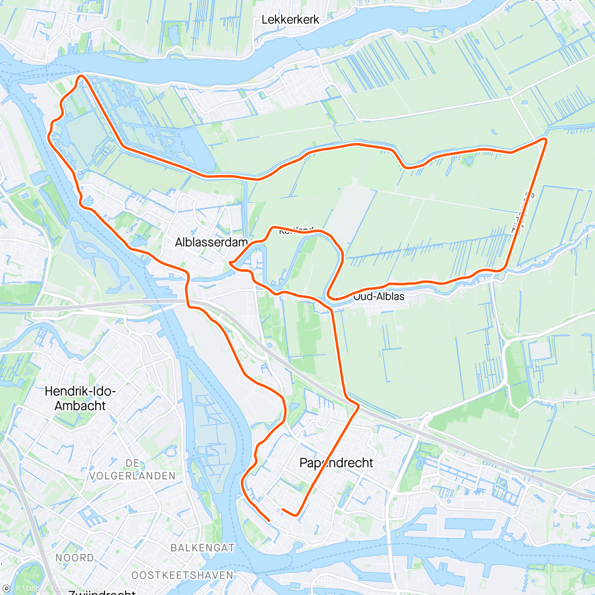 アクティビティ「BKOOL - Alblasserwaard-Kinderdijk」の地図