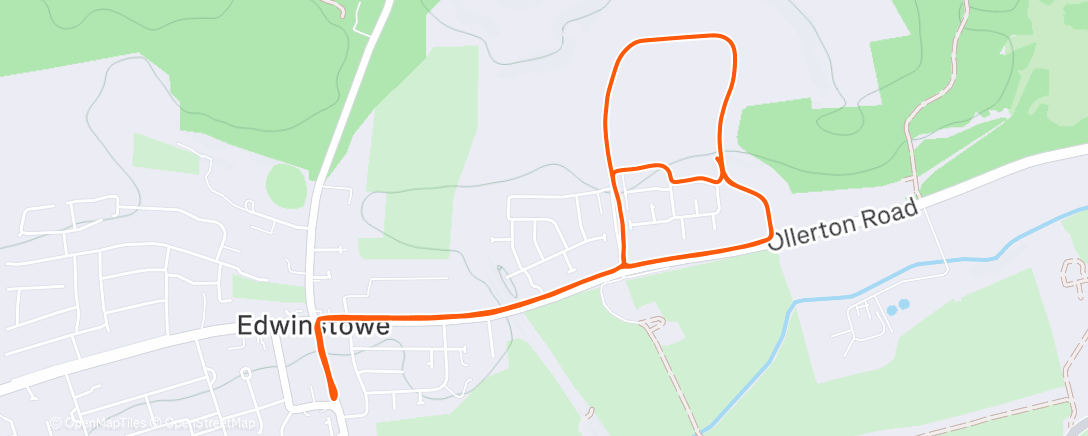 Map of the activity, Evening Run