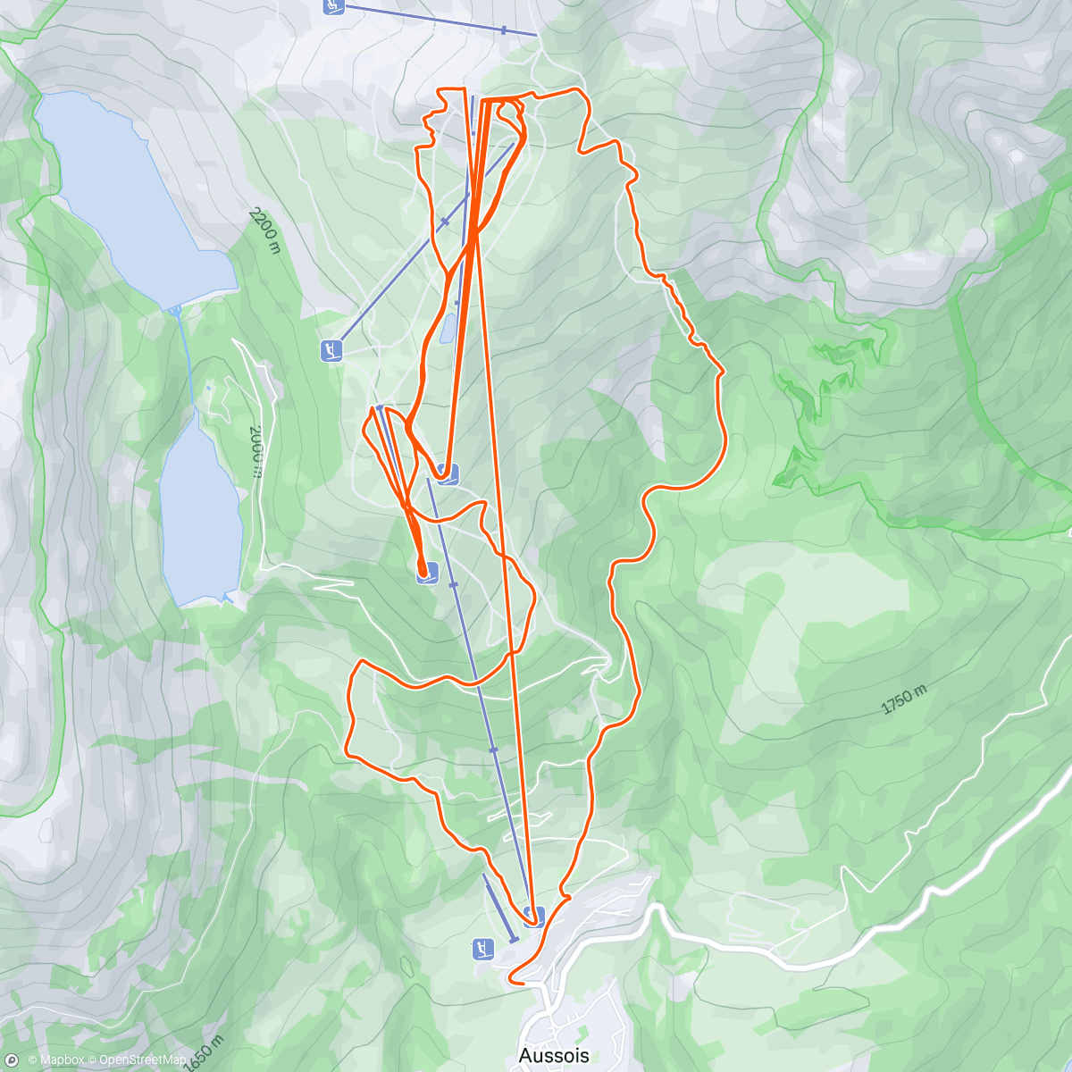 Mappa dell'attività Ski alpin le midi