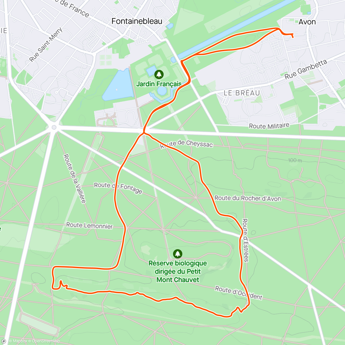 Map of the activity, Footing en soirée