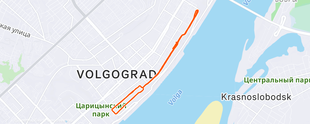 Map of the activity, Evening Run