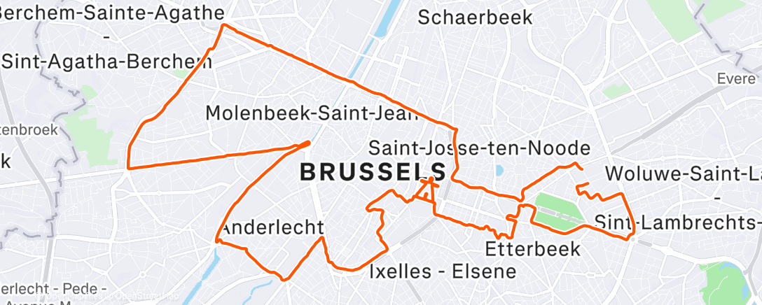 Map of the activity, Lunch Run