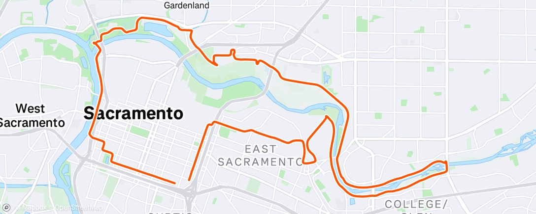 Map of the activity, Evening Ride