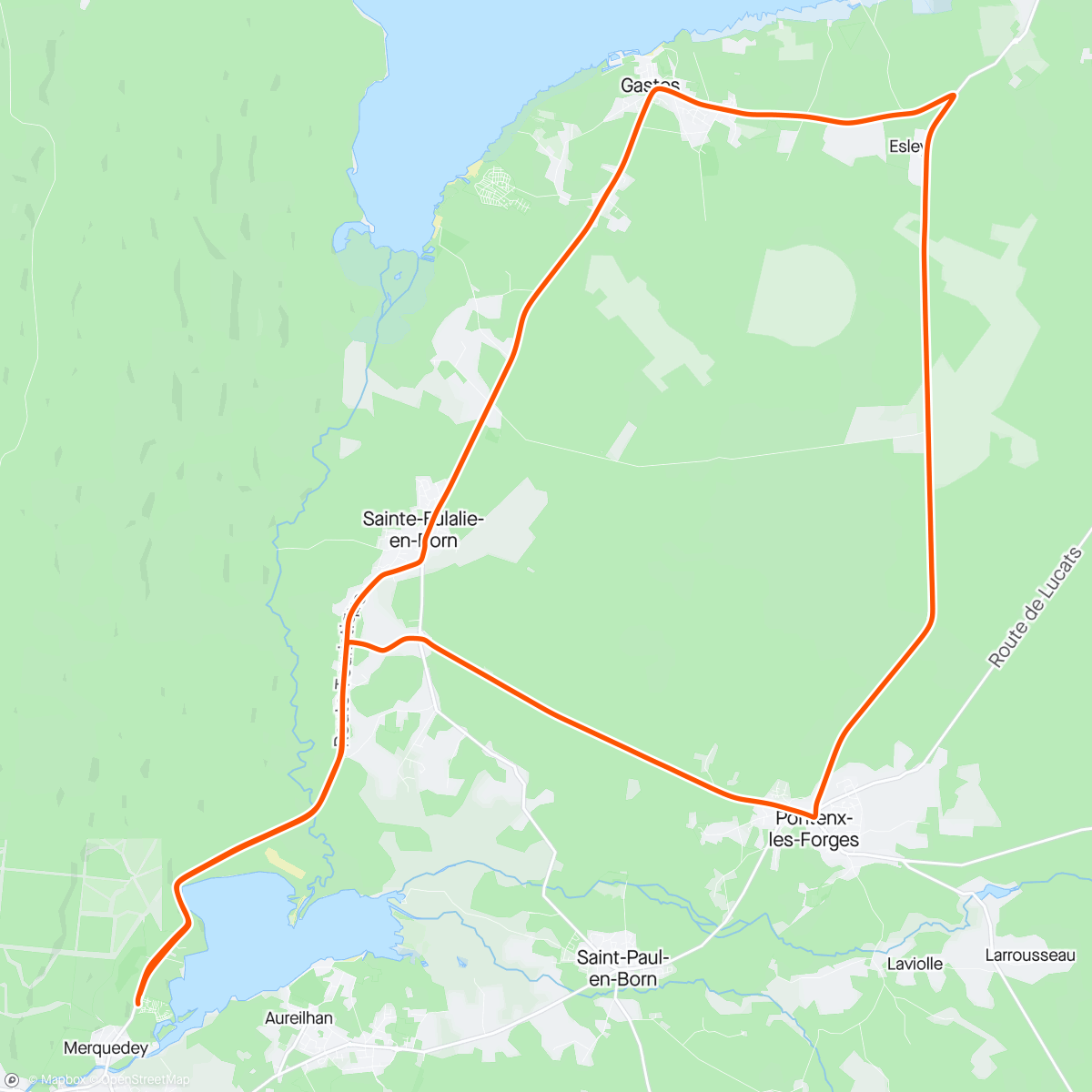 活动地图，Triathlon de Mimizan - velo
