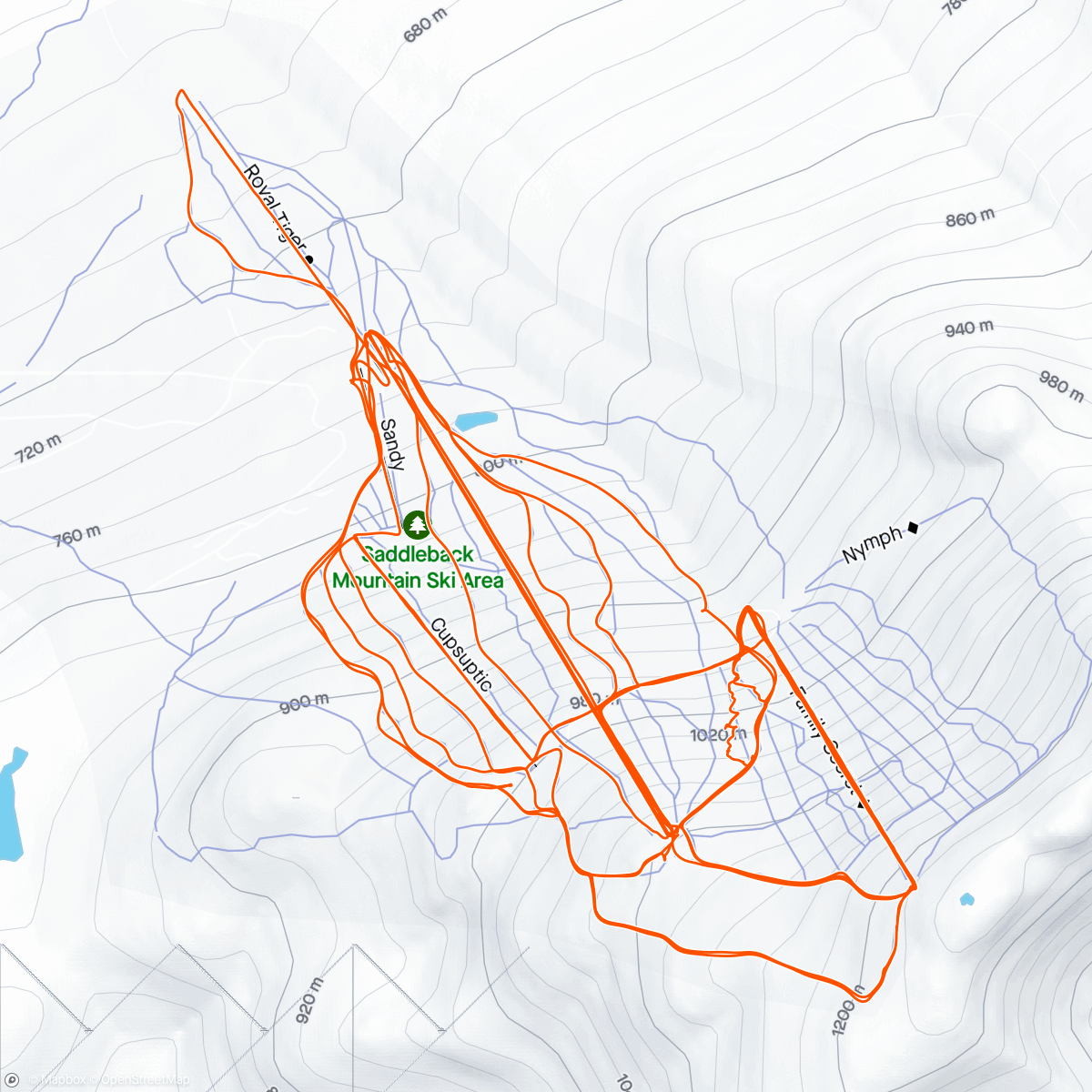 Map of the activity, Ski Day 13: Saddleback!