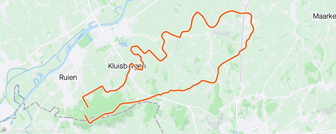 Map of the activity, MyWhoosh - Kluisbergen