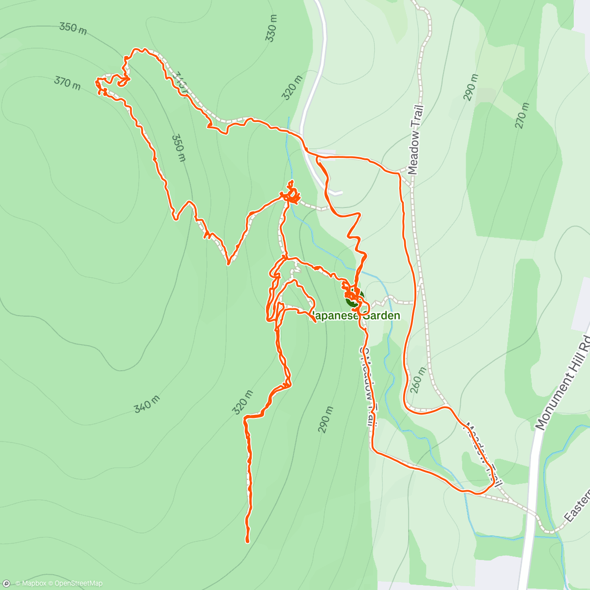 Map of the activity, Evening Hike