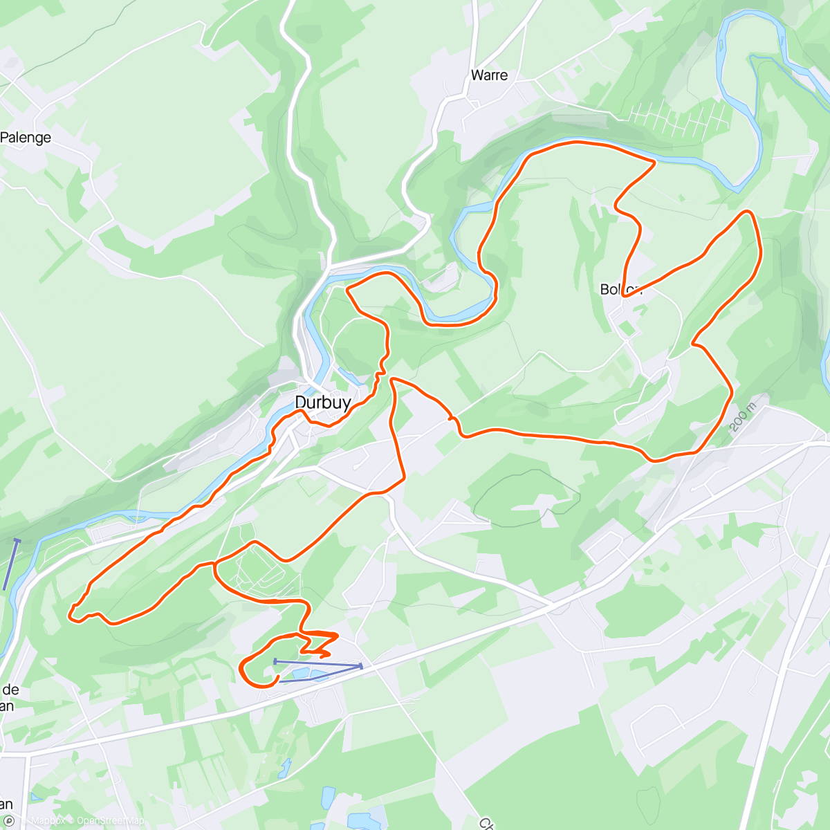 Mapa de la actividad (Trail Series Durbuy)