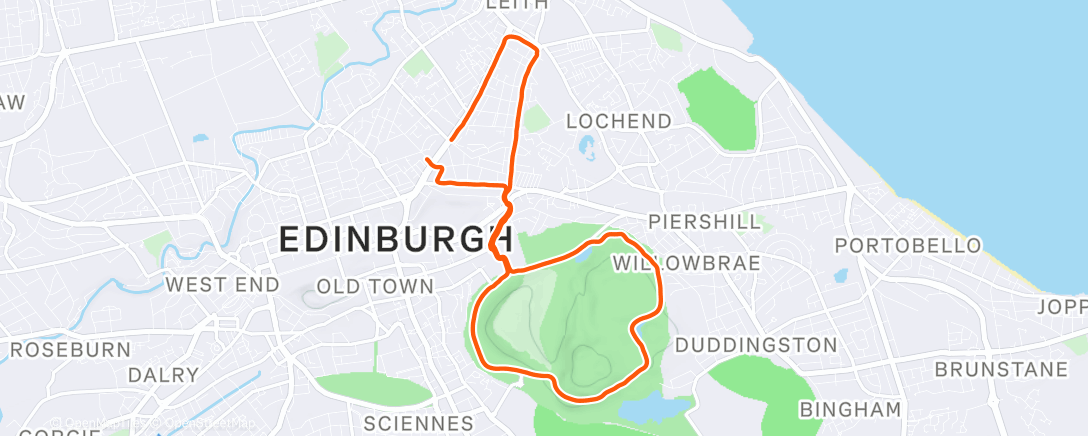 Map of the activity, Afternoon Run