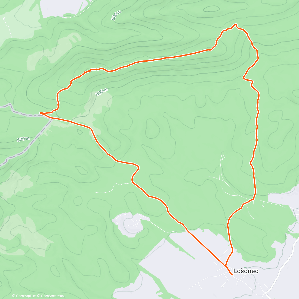 Map of the activity, Lunch Hike